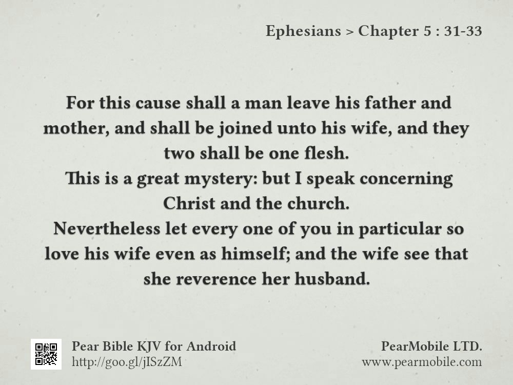 Ephesians, Chapter 5:31-33